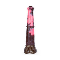Bad Horse - szilikon lószerszám dildó - 24 cm (barna-pink)