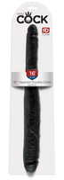 King Cock 16 Tapered - élethű dupla dildó (41 cm) - fekete