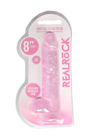 REALROCK - áttetsző élethű dildó - pink (19 cm)