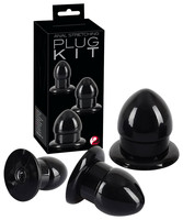 Stretching Plug Kit - anál dildó szett - 3 db (fekete)