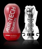 TENGA Air-Tech Squeeze Strong - szívó maszturbátor (piros)