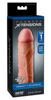 X-TENSION Perfect 1 - élethű péniszköpeny (17,7 cm) - natúr