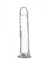 Addiction Crystal - talpas dildó (áttetsző) - 20 cm