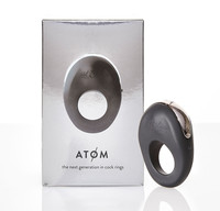 Atom - akkus, vibrációs péniszgyűrű (fekete)