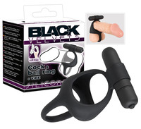Black Velvet - vibrációs pénisz- és heregyűrű (fekete)