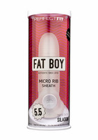 Fat Boy Micro Ribbed - péniszköpeny (15 cm) - tejfehér