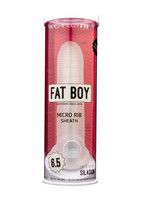 Fat Boy Micro Ribbed - péniszköpeny (17 cm) - tejfehér