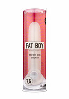 Fat Boy Micro Ribbed - péniszköpeny (19 cm) - tejfehér