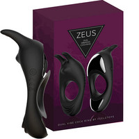FeelzToys - Zeus dupla péniszgyűrű (fekete)