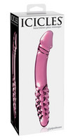 Icicles No. 57 - péniszes kétvégű üveg dildó (pink)