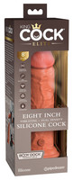 King Cock Elite 8 - tapadótalpas, élethű vibrátor (20 cm) - stötét natúr