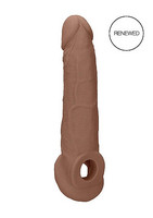 RealRock Penis Sleeve 9 - péniszköpeny (21,5 cm) - sötét natúr