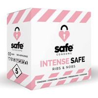 SAFE Intense Safe - bordázott-pontozott óvszer (5 db)