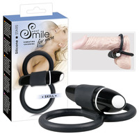 SMILE Skill - vibro pénisz- és heregyűrű (fekete)