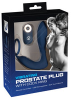 You2Toys Prostata Plug - akkus, rádiós anál vibrátor péniszgyűrűvel (kék)