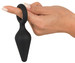 Anal Plug S - fogógyűrűs anál kúp dildó - kicsi (fekete) kép