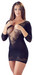 Mandy Mystery - 3/4-es ujjú, neccbetétes ruha tangával (fekete) kép