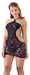 Mandy Mystery - csavart mintás hálós necc ruha tangával (fekete) kép
