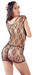 Mandy Mystery - lyukacsos-hálós rövidujjú necc ruha tangával (fekete) kép