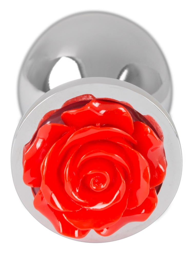 Rose - 91g-os alumínium anál dildó (ezüst-piros) kép