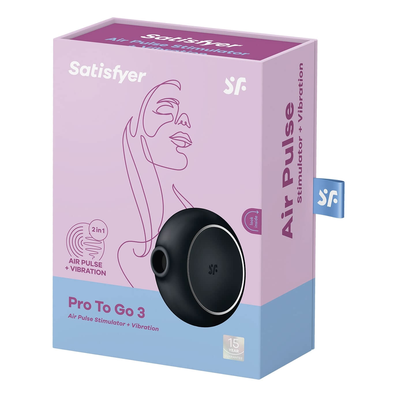 Satisfyer Pro To Go 3 - akkus, csiklóizgató vibrátor (fekete) kép