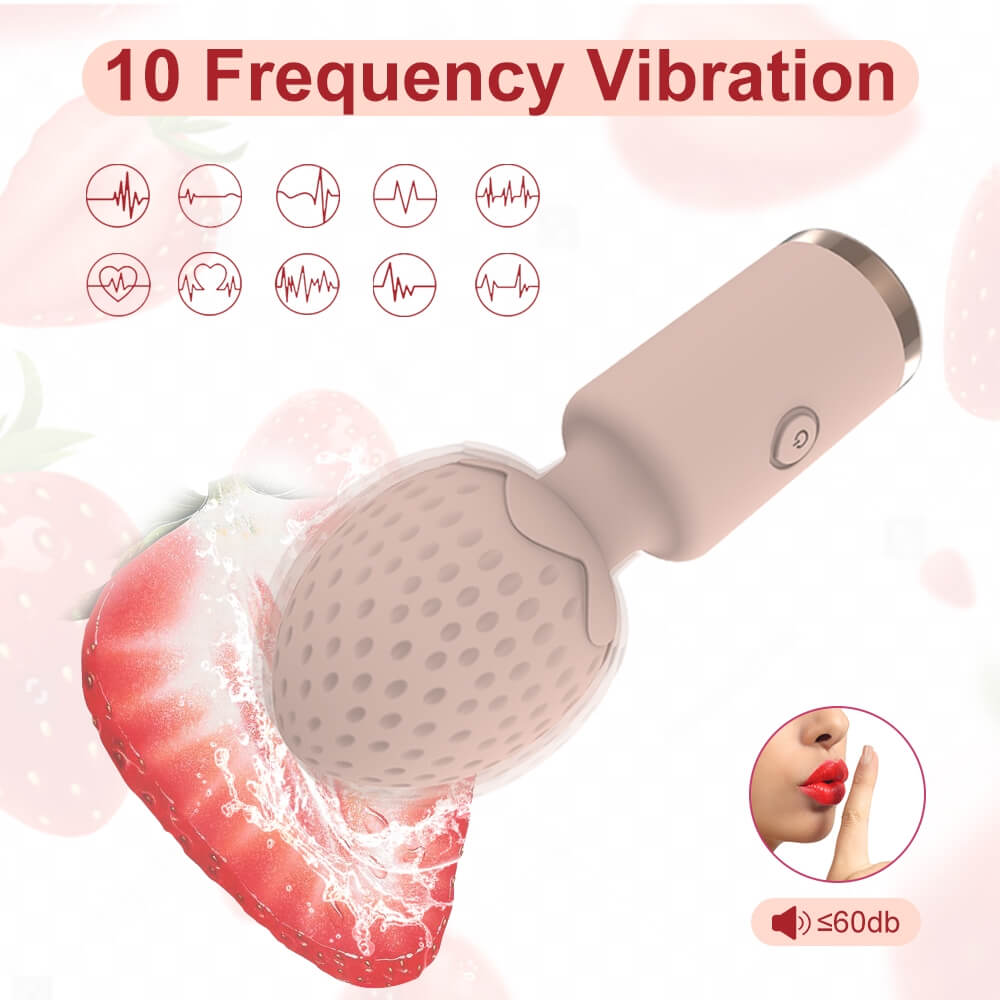 Sunfo Strawberry - akkus, vízálló mini masszírozó vibrátor (pink) kép