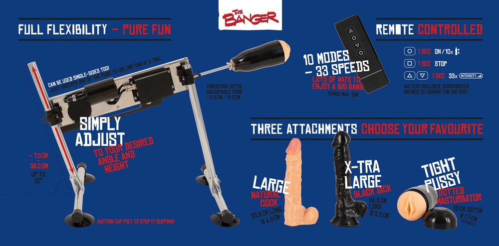The Banger Fucking Machine - dupla szexgép 2 dildóval és műpuncival kép